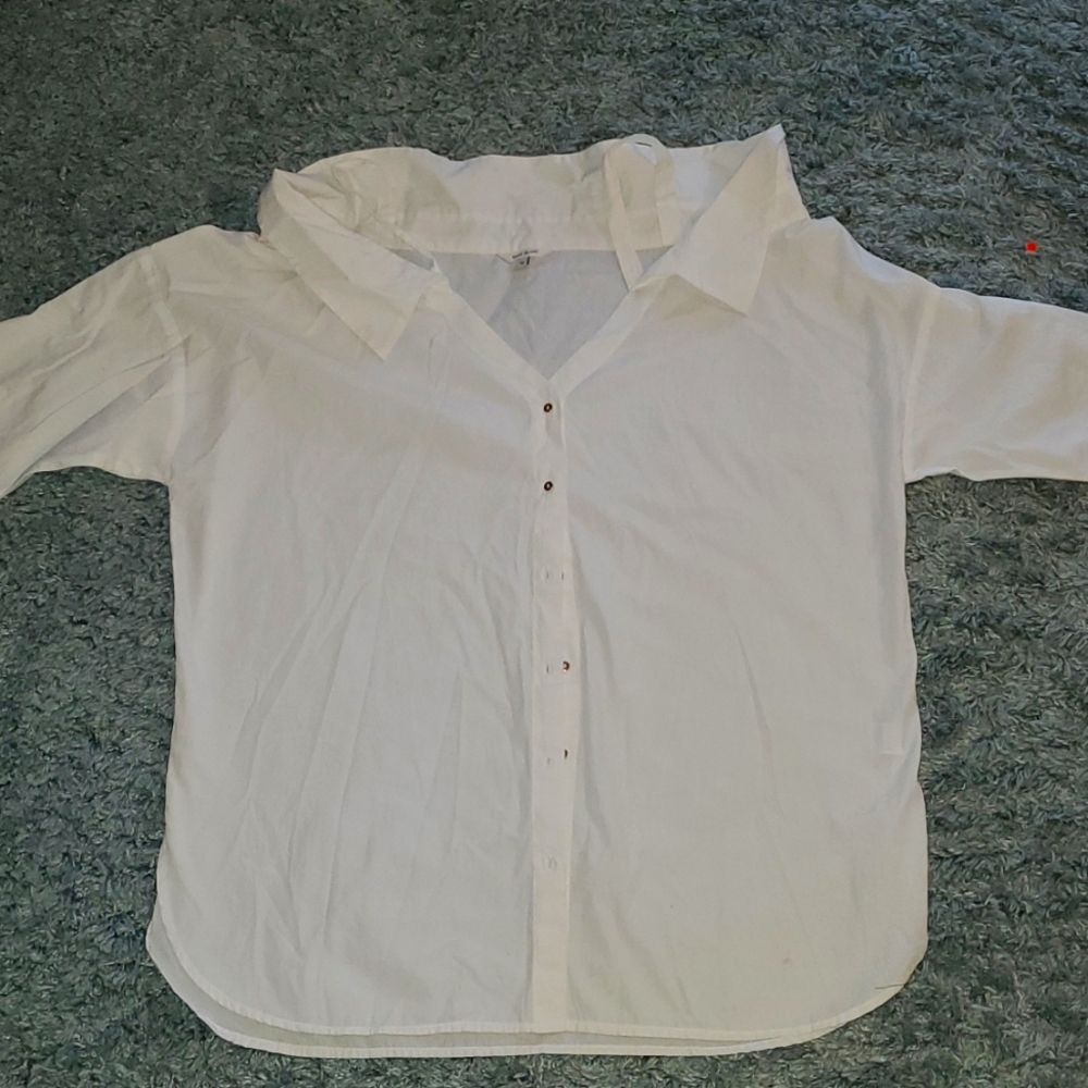 White Button Up Cover up